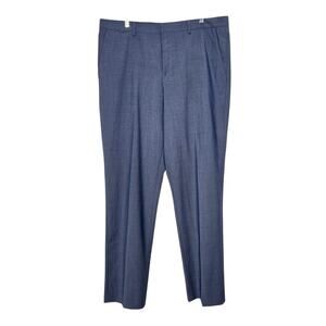 Express Stretch+ Wrinkle Resistant Wool Blend Blue Classic Dress Pant 36x34